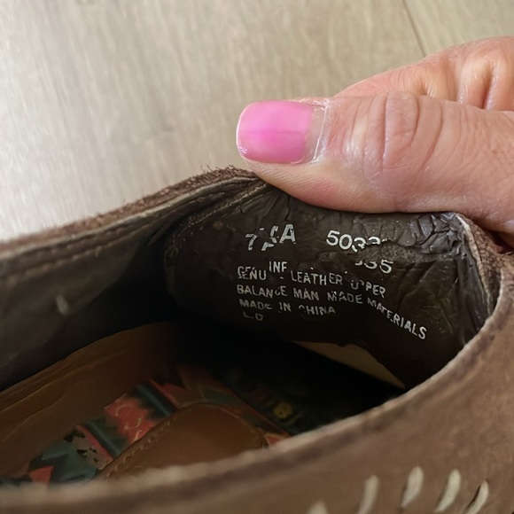 Hush Puppies Leather Moccasin Boho Ankle Laceup Bootie - Picture 5 of 10